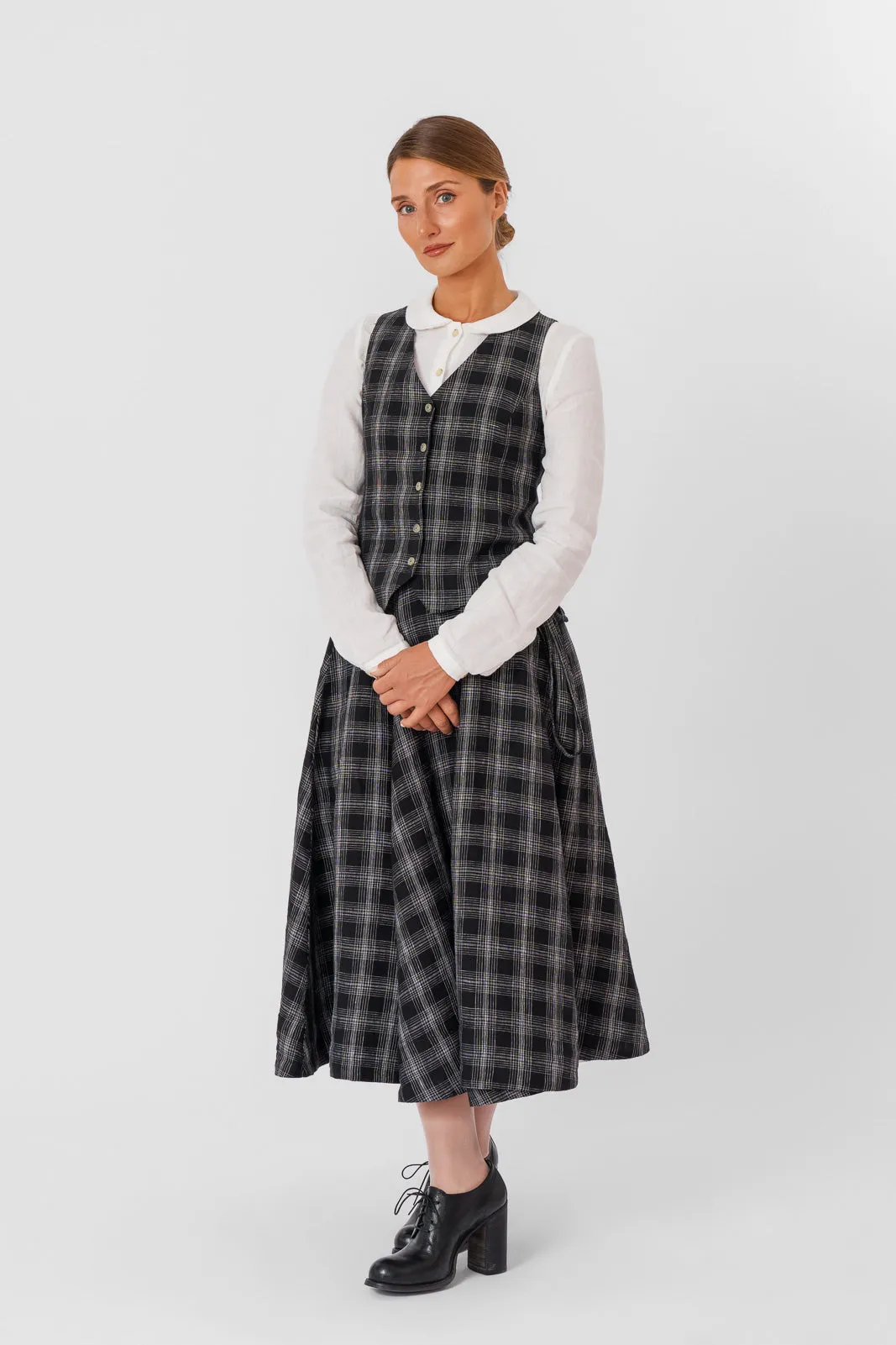 Classic Vest, Black Tartan