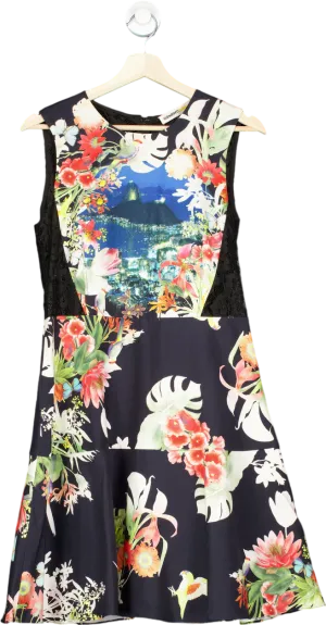 Clements Ribeiro Black Floral Dress UK 12
