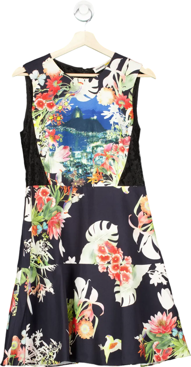 Clements Ribeiro Black Floral Dress UK 12