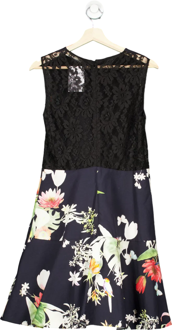 Clements Ribeiro Black Floral Dress UK 12