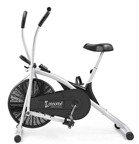 Cockatoo AB06 Stainless Steel Exercise Bike with Moving Handle and Adjustable Cushioned Seat, Black/Silver (DIY, Do It Yourself Installation)