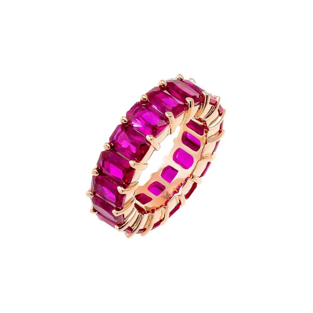Colored CZ Baguette Eternity Band
