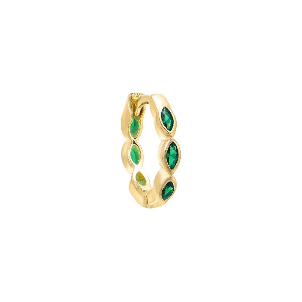 Colored Marquise Bezel Huggie Earring