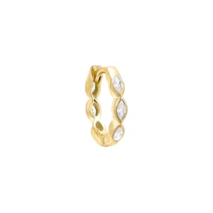 Colored Marquise Bezel Huggie Earring