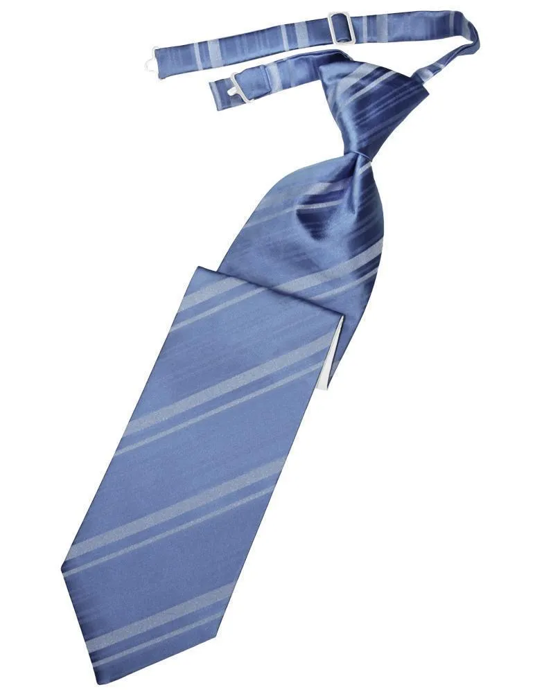 Cornflower Striped Satin Necktie