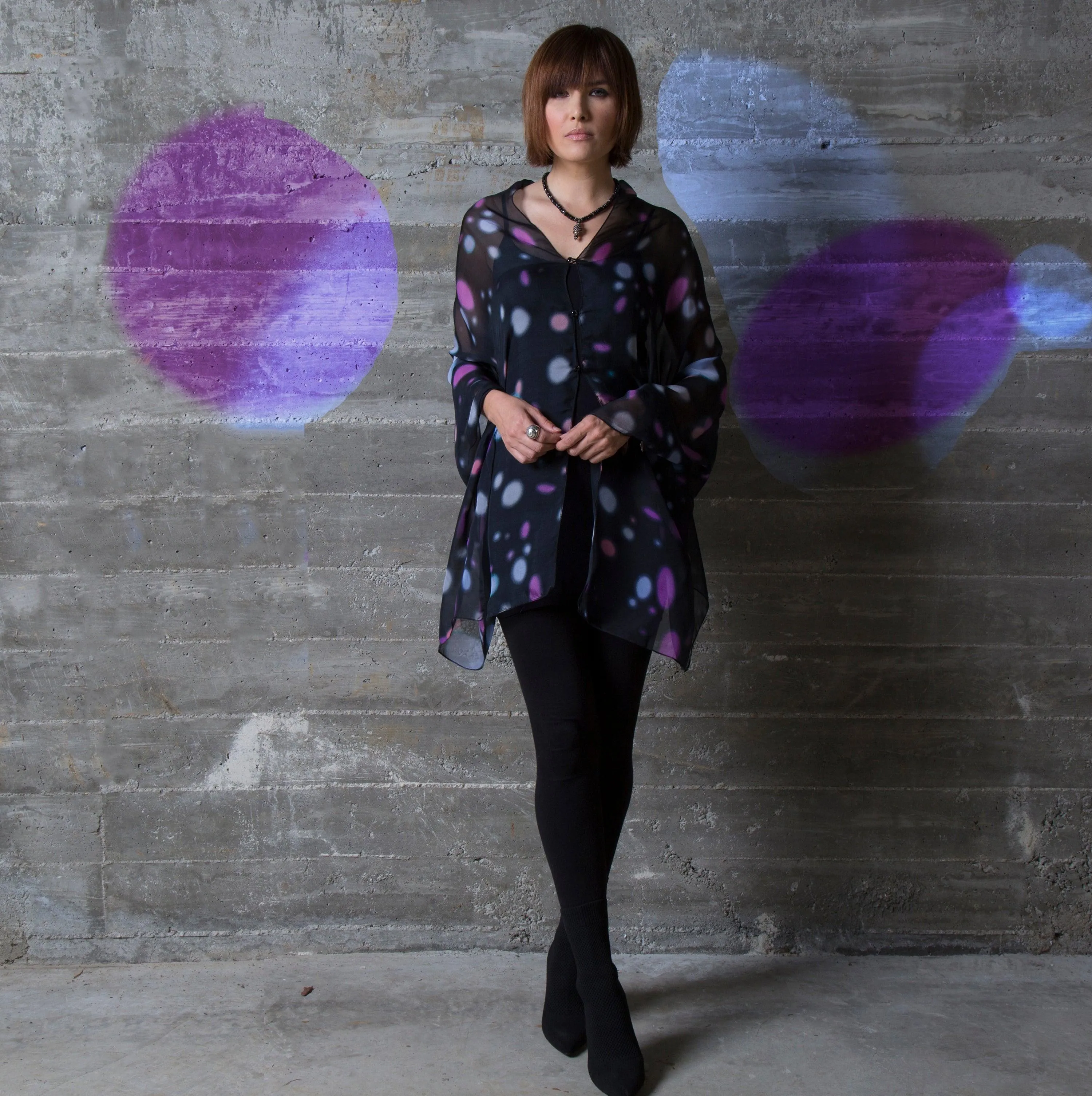 Cosmos Silk Chiffon Scarf Wrap