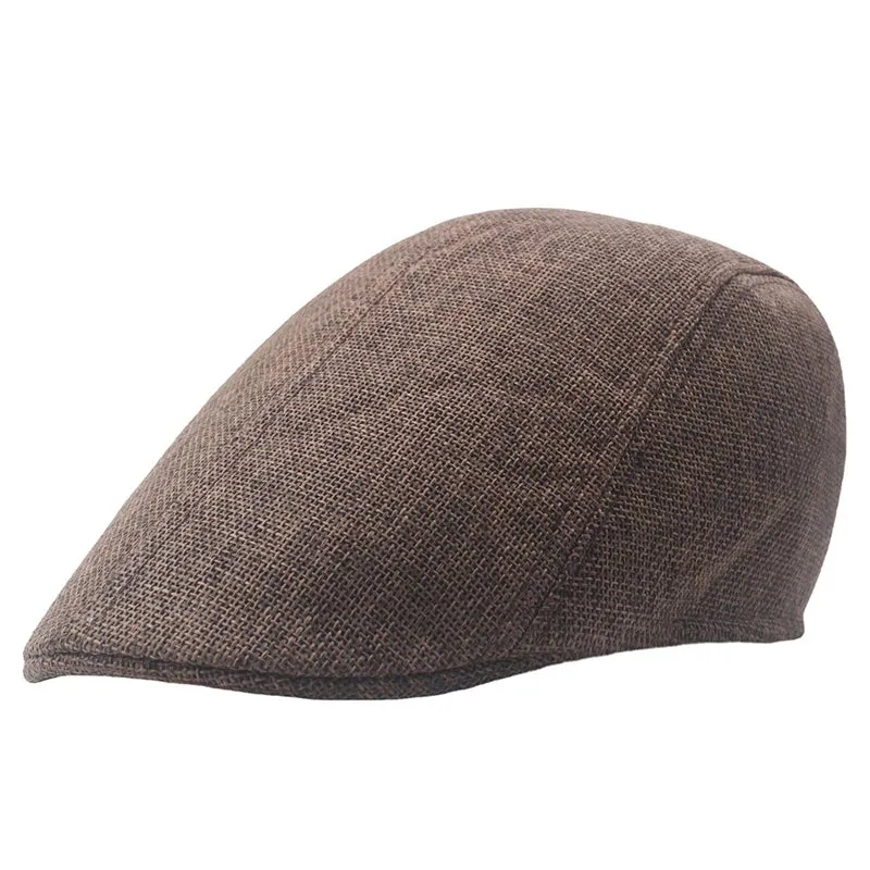 Cotton Newsboy Caps Autumn Winter Beret Male Horn Retro Solid Peaked Cap Forward Hat For Men Protection Elasticity Peaky Blinder