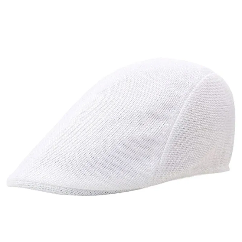 Cotton Newsboy Caps Autumn Winter Beret Male Horn Retro Solid Peaked Cap Forward Hat For Men Protection Elasticity Peaky Blinder