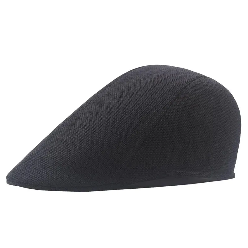 Cotton Newsboy Caps Autumn Winter Beret Male Horn Retro Solid Peaked Cap Forward Hat For Men Protection Elasticity Peaky Blinder