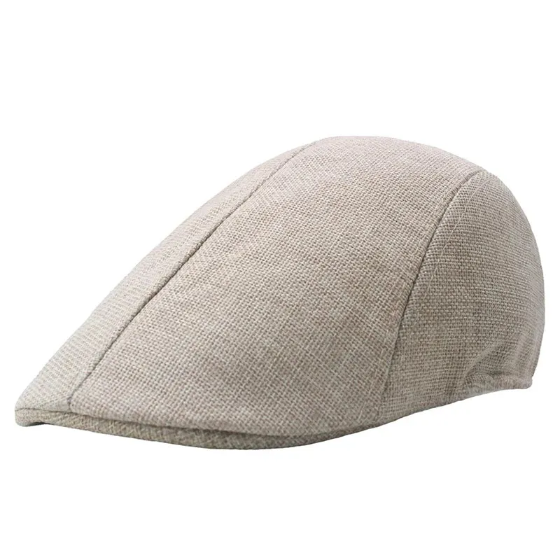Cotton Newsboy Caps Autumn Winter Beret Male Horn Retro Solid Peaked Cap Forward Hat For Men Protection Elasticity Peaky Blinder