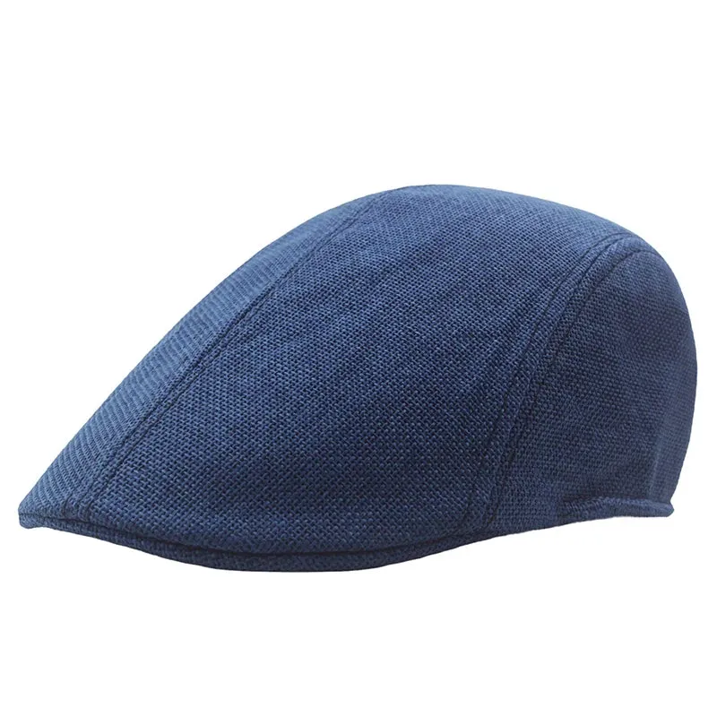 Cotton Newsboy Caps Autumn Winter Beret Male Horn Retro Solid Peaked Cap Forward Hat For Men Protection Elasticity Peaky Blinder