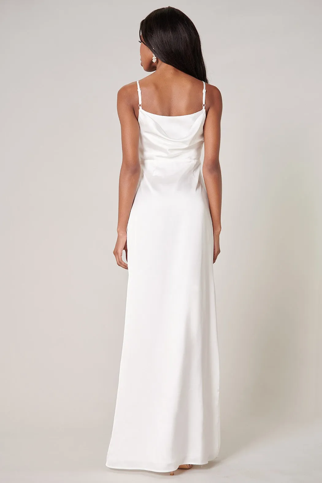 Cowl Neck Satin Dress