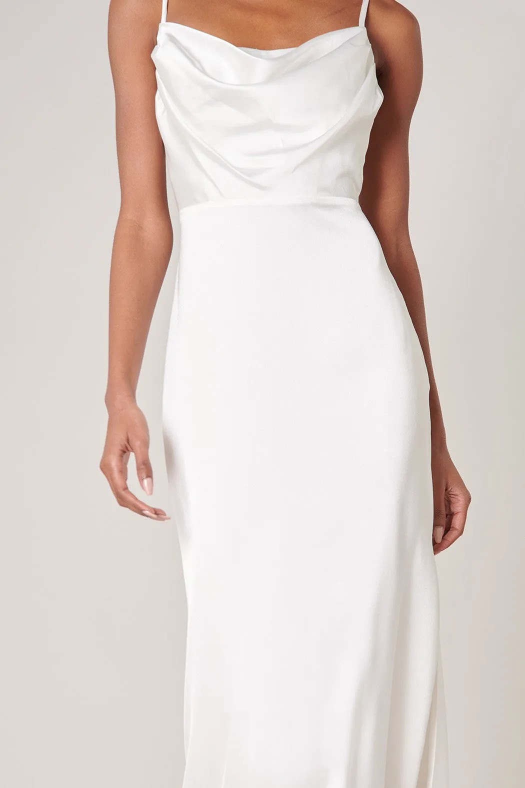 Cowl Neck Satin Dress