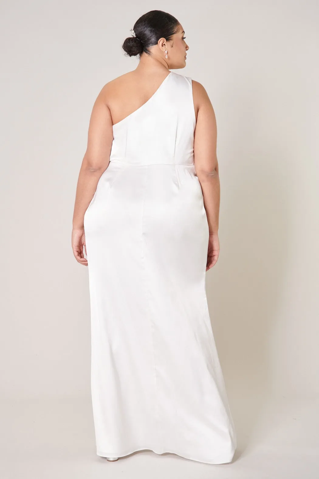 Cowl Neck Satin Dress