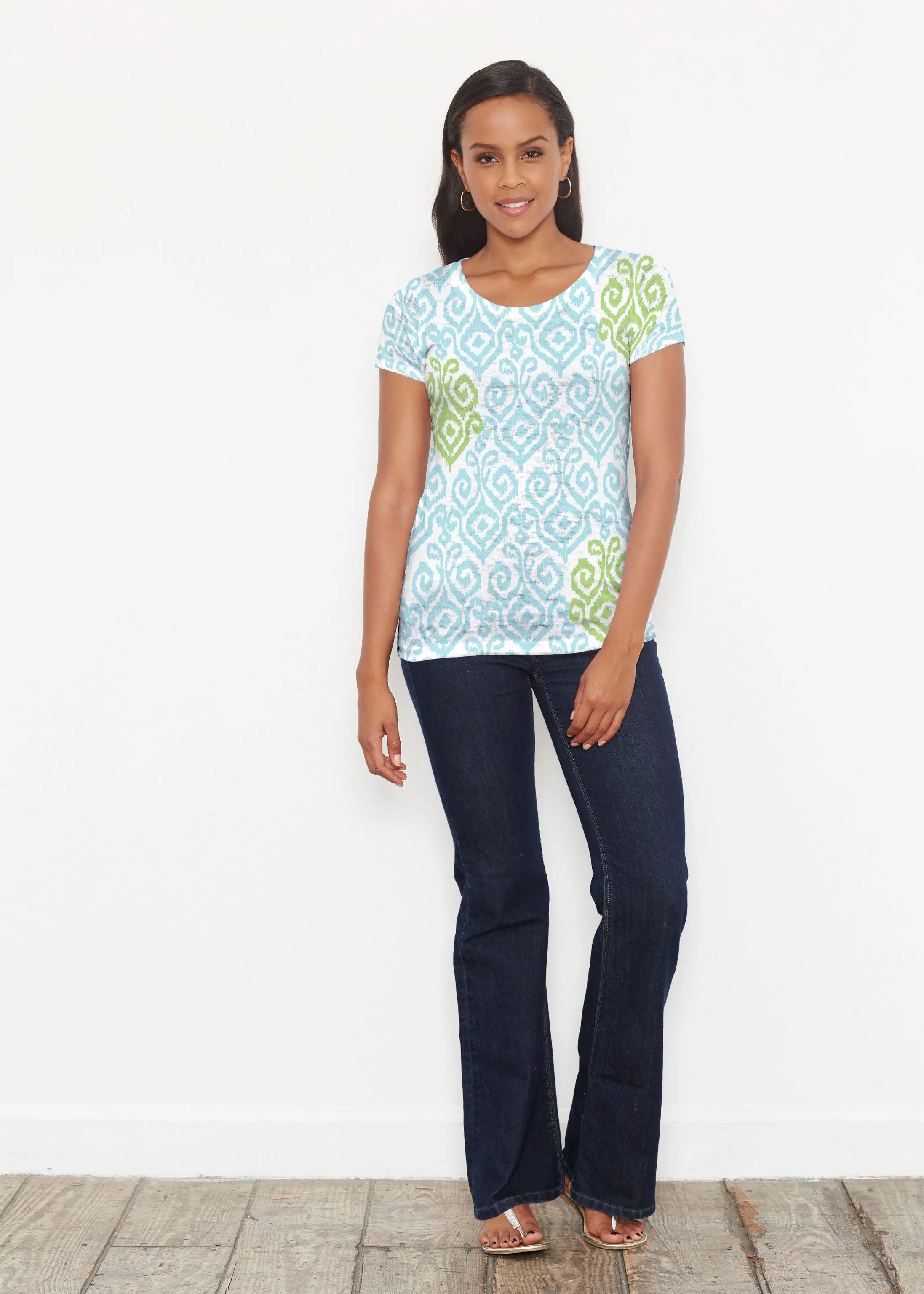 Crayola Aqua- Lime (8029) ~ Short Sleeve Scoop Shirt