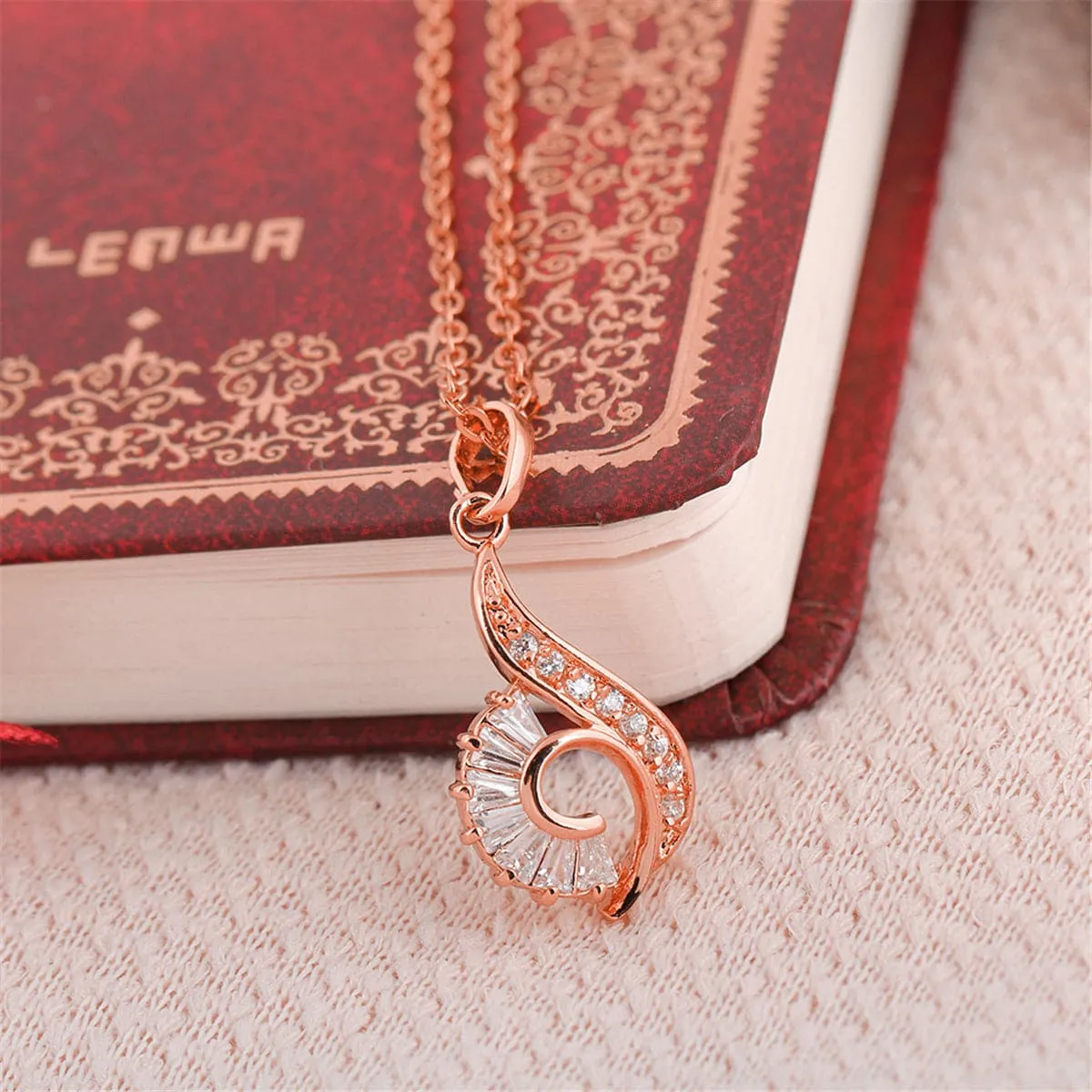 Cubic Zirconia & Crystal Swirl Pendant Necklace