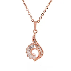Cubic Zirconia & Crystal Swirl Pendant Necklace