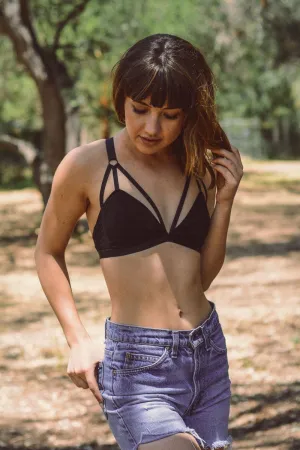 Cut Out Strappy Womens Bralette