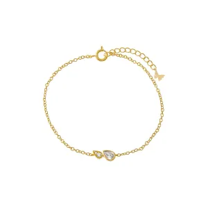 CZ Double Teardrop Bezel Bracelet