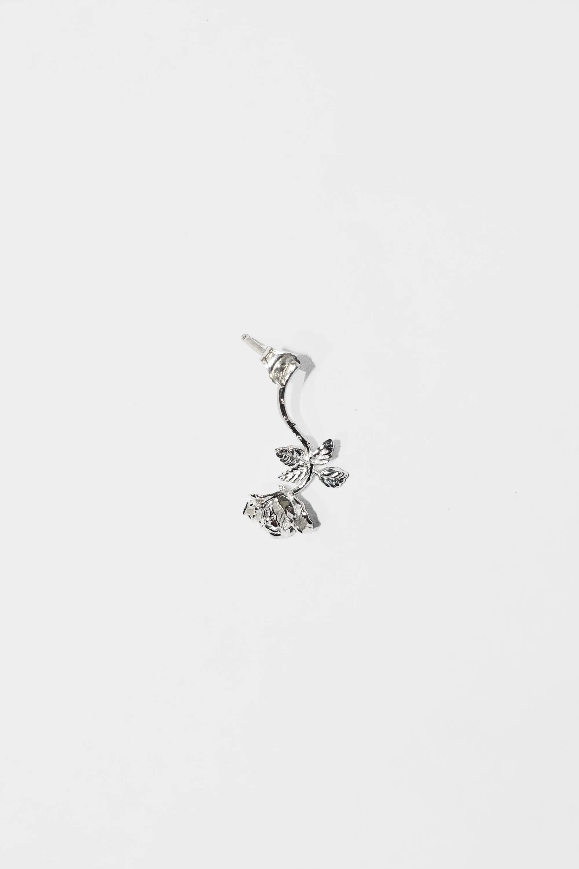 Dangling Rose Stud in Sterling Silver