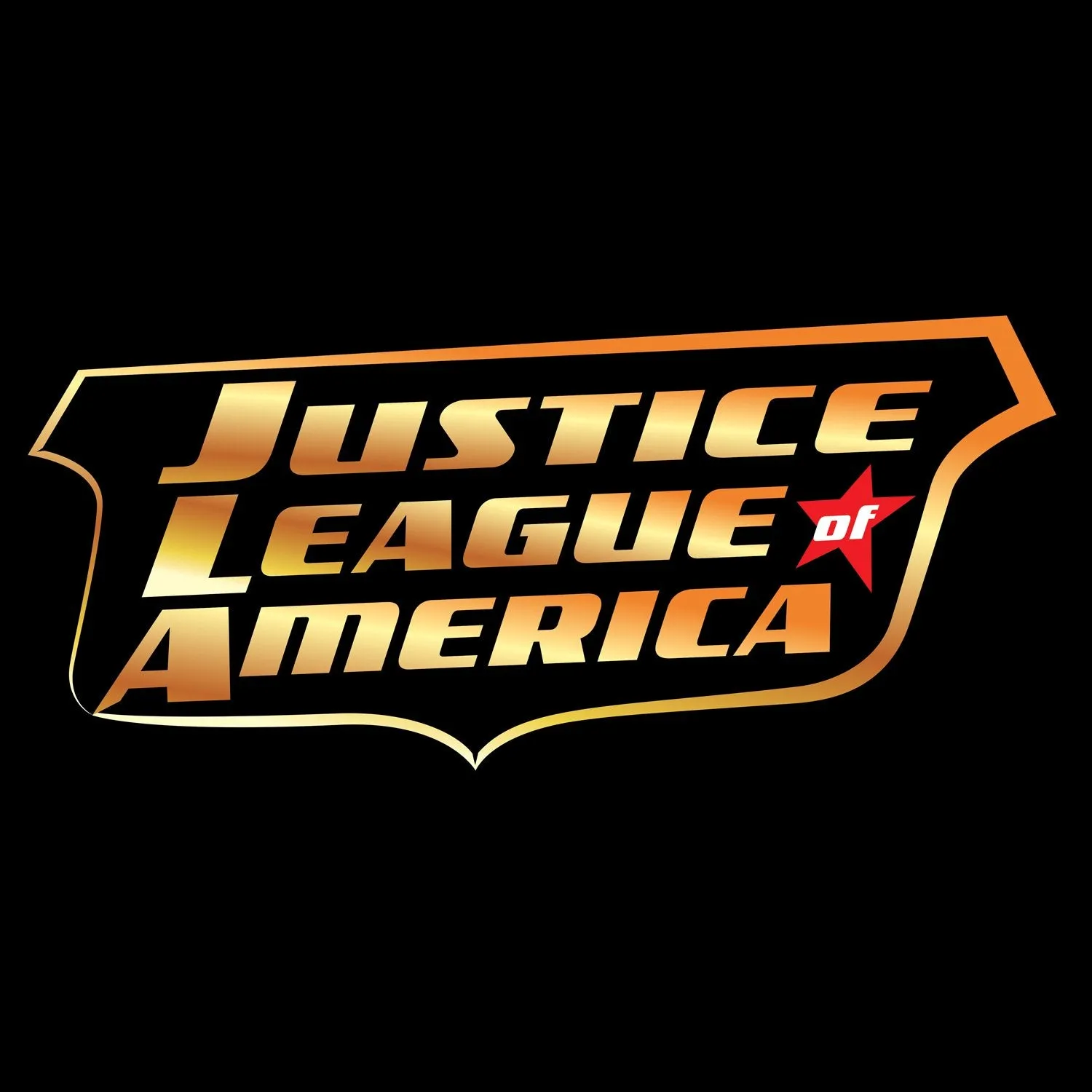 DC Comics Justice League JLA Classic Metallic Logo Official Women's T-shirt (Black)