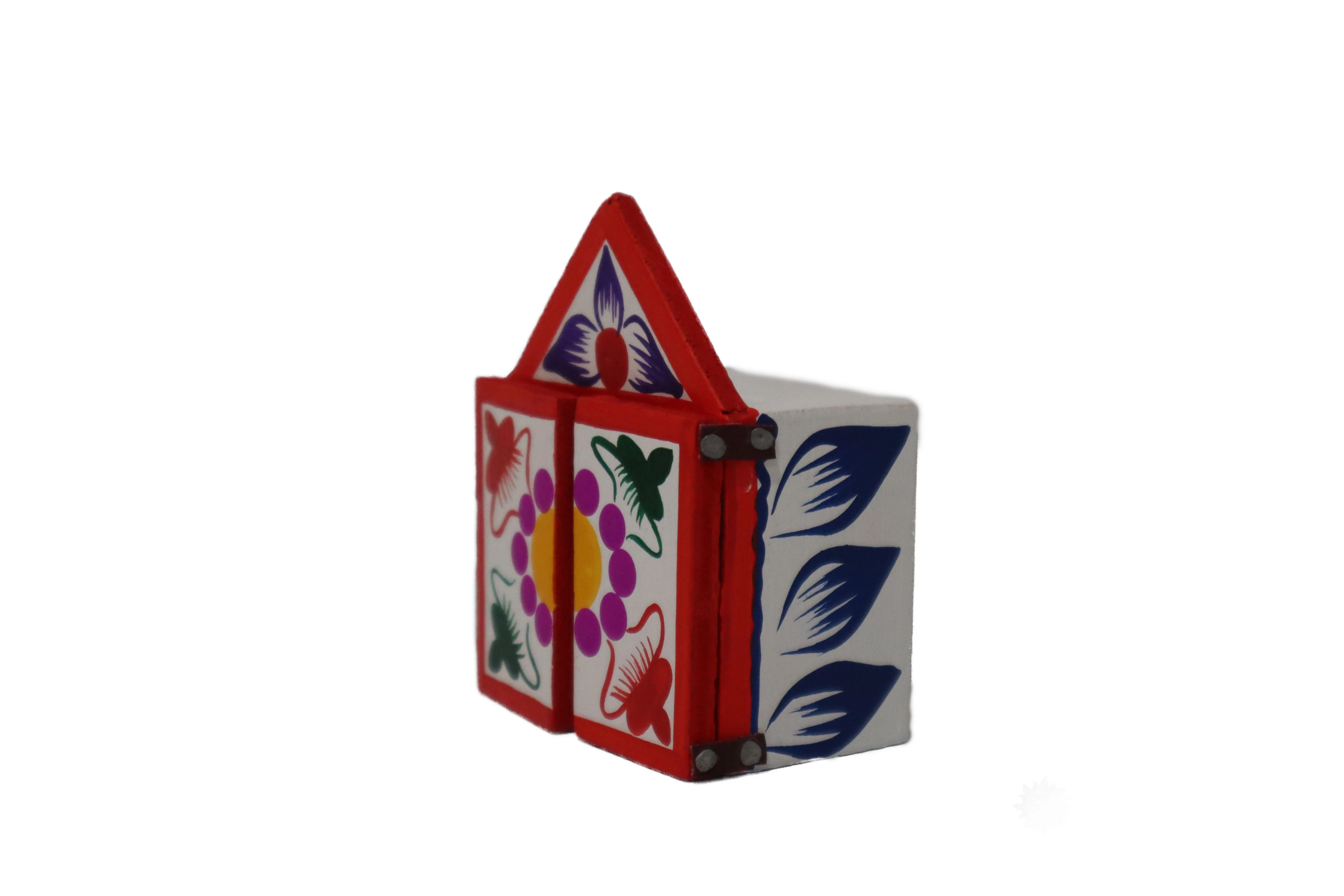 Diorama Retablo Box Handcrafting of Hats Multicolored Miniature 3" H x 2.40" W