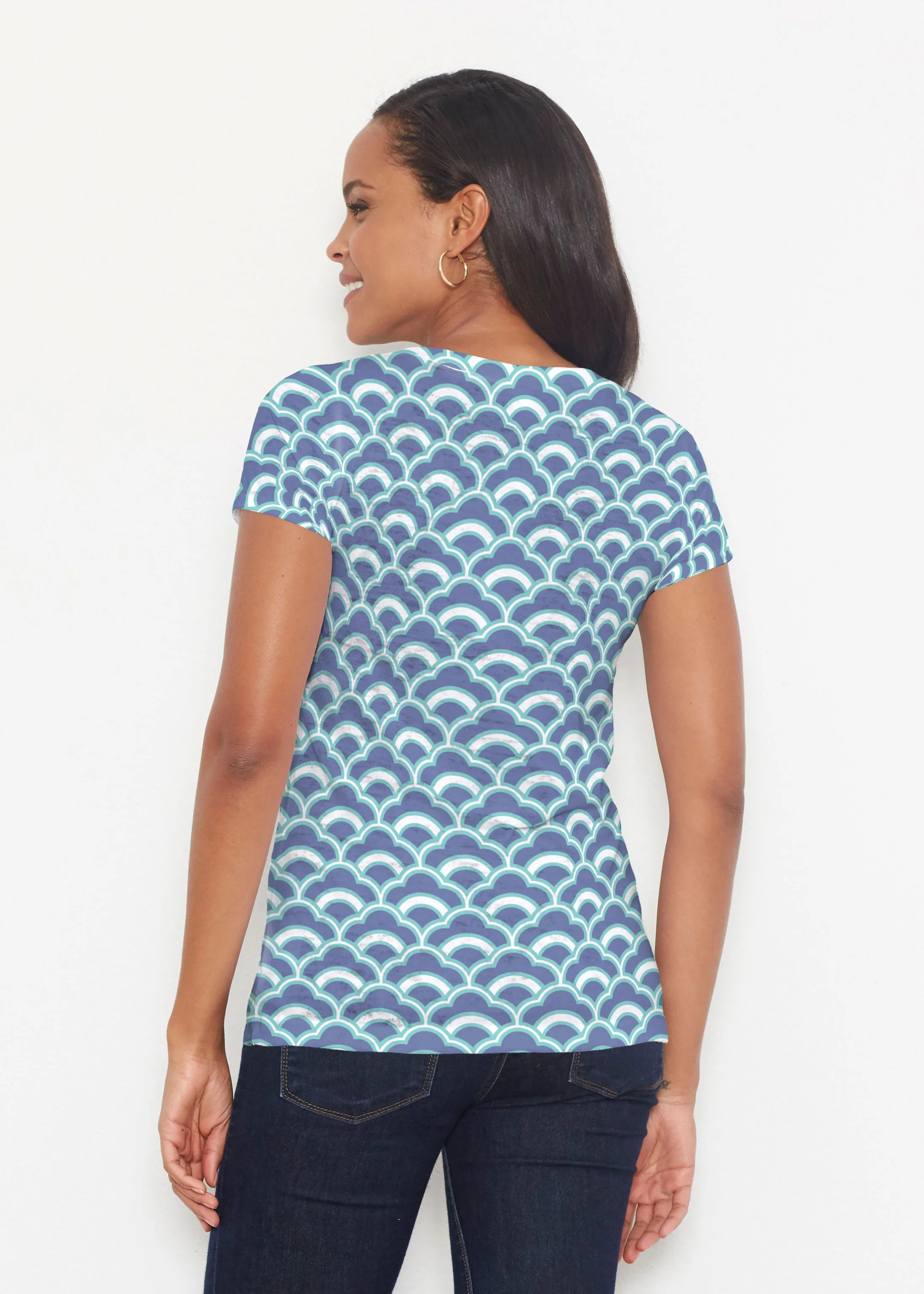 Disco Blue (8067) ~ Short Sleeve Scoop Shirt