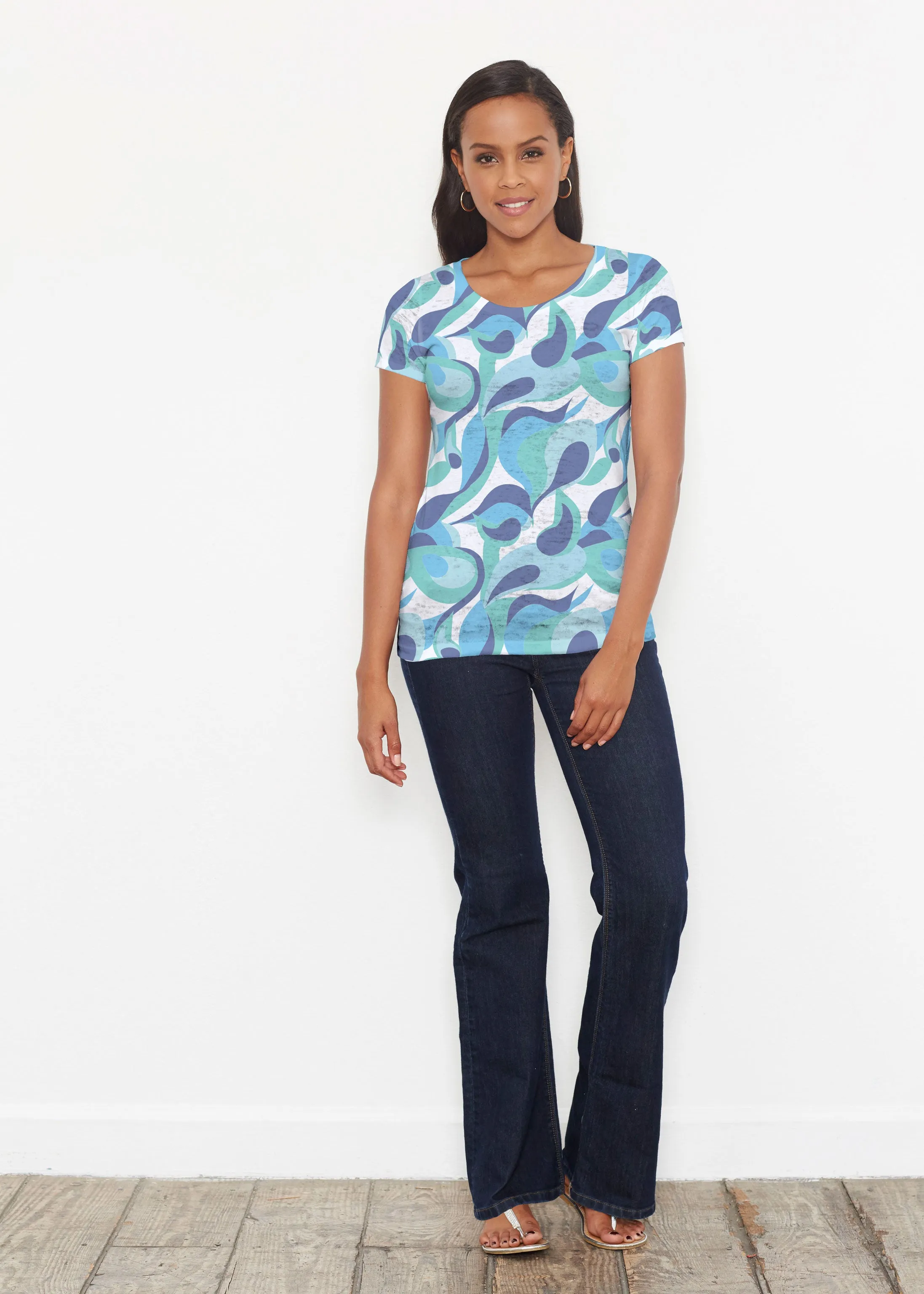 Disco Blue (8067) ~ Short Sleeve Scoop Shirt