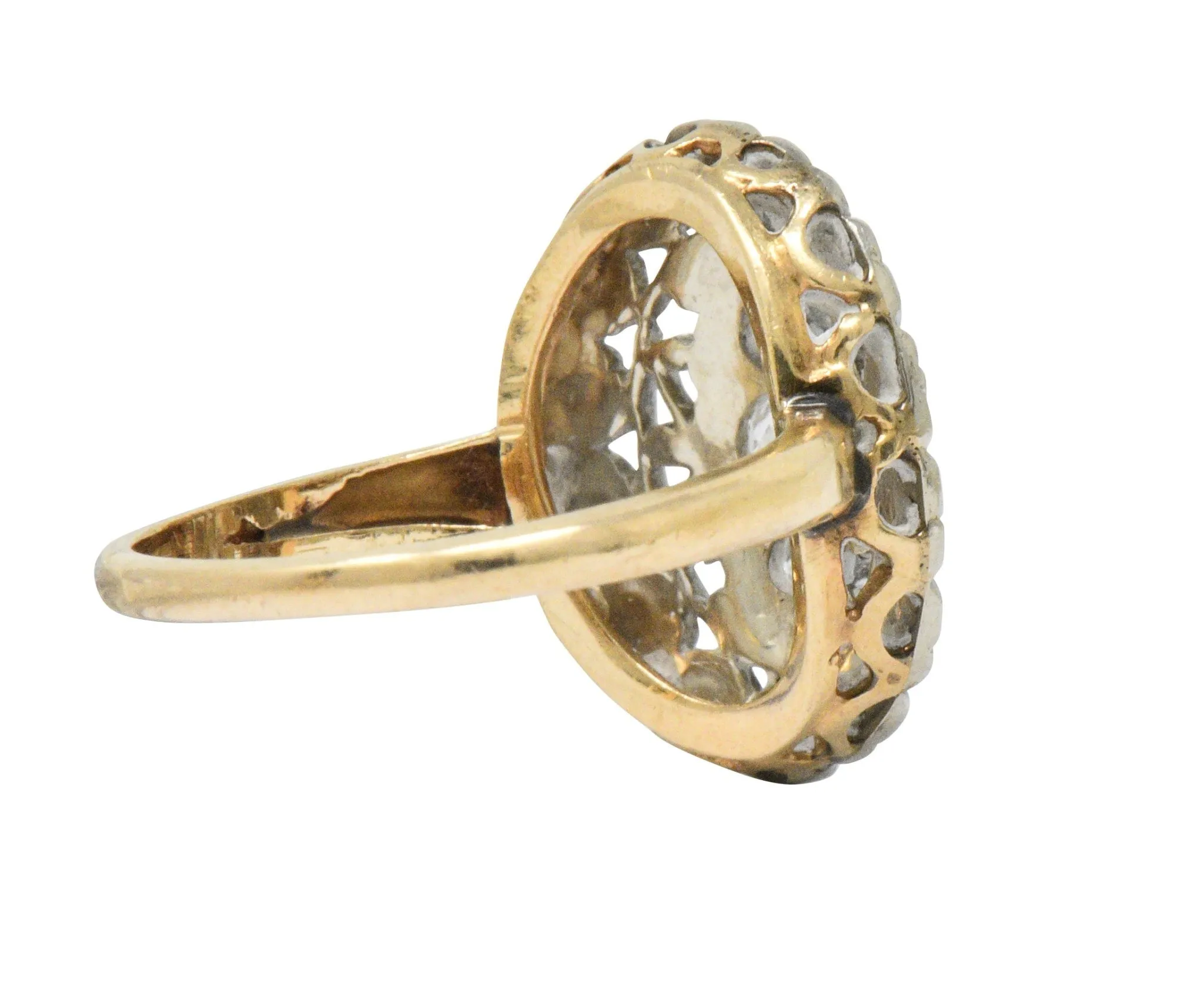 Edwardian Diamond Platinum-Topped 14 Karat Gold Ring
