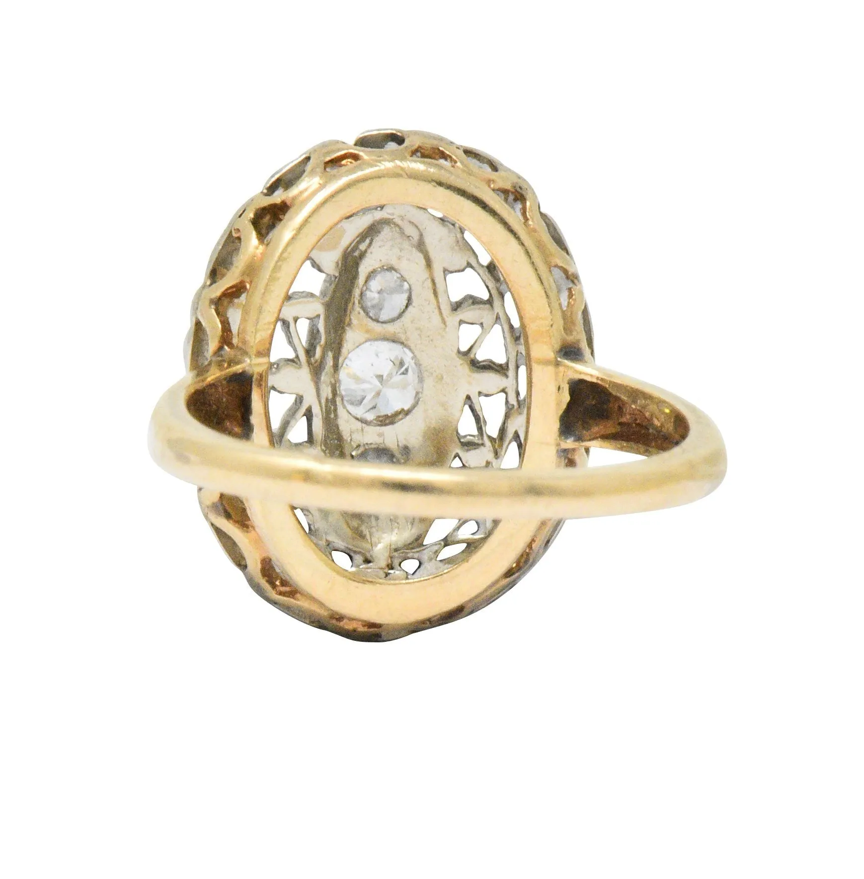 Edwardian Diamond Platinum-Topped 14 Karat Gold Ring