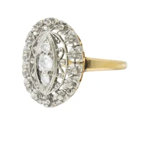 Edwardian Diamond Platinum-Topped 14 Karat Gold Ring
