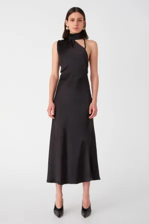 ELANIA GLOSS SATIN MIDI DRESS