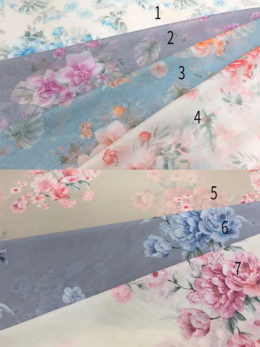 Elegant Floral Wedding Dress Flower Print Wedding Dress YW240052