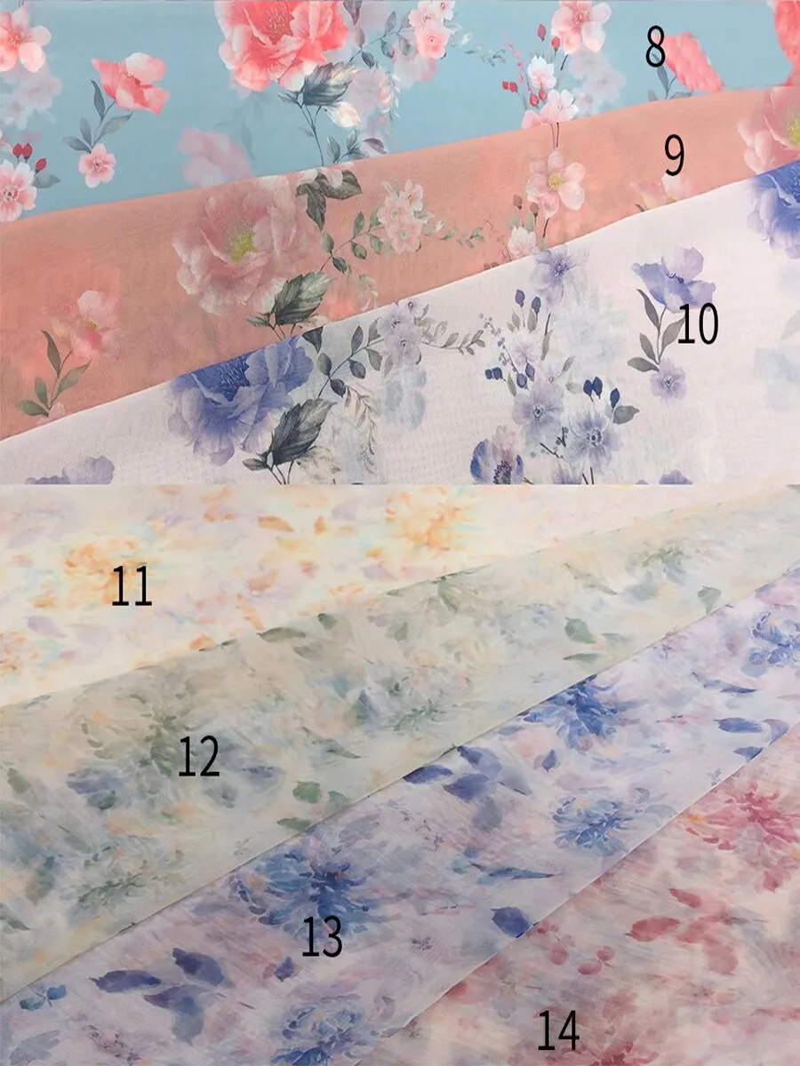 Elegant Floral Wedding Dress Flower Print Wedding Dress YW240052