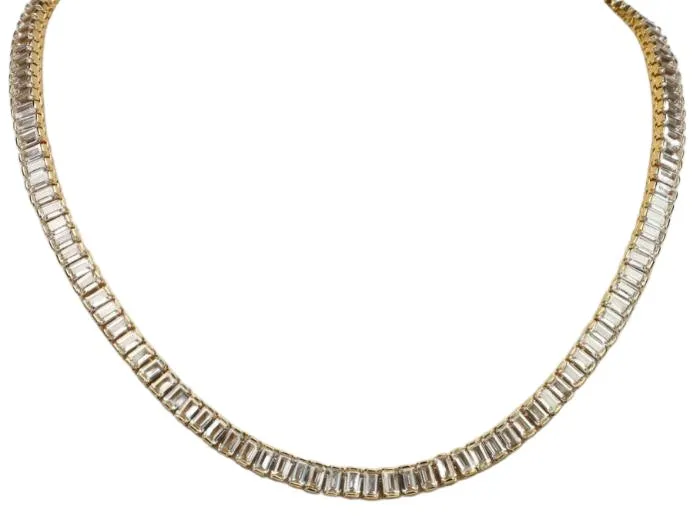 Emerald cut Zirconite Cubic Zirconia Necklace.  602N50162