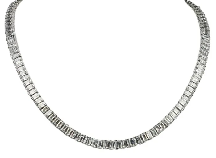 Emerald cut Zirconite Cubic Zirconia Necklace.  602N50162