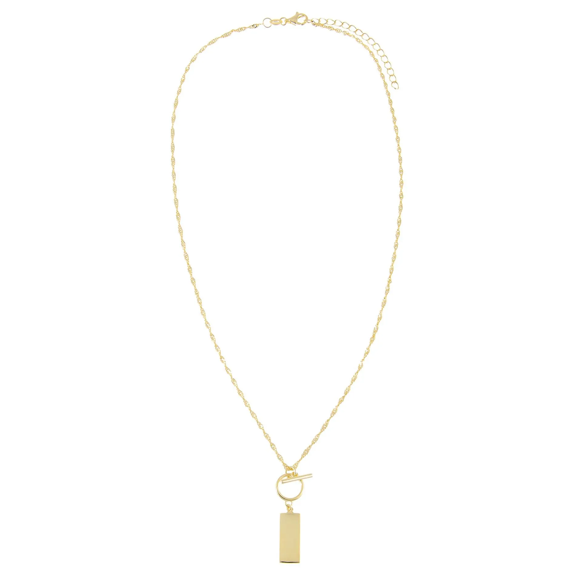 Engraved Dog Tag X Toggle Singapore Necklace