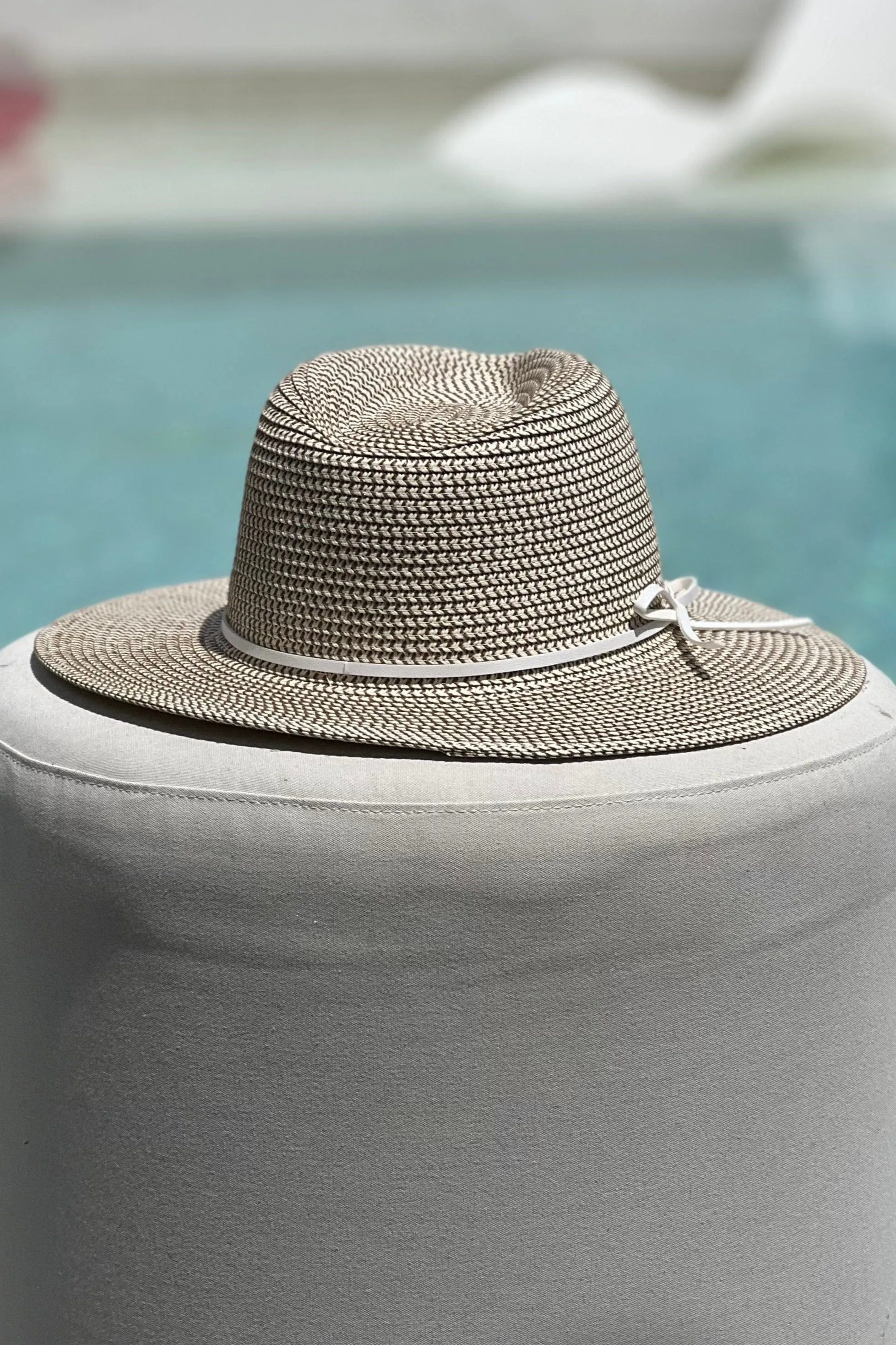 Esme White Tweed Fedora Hat