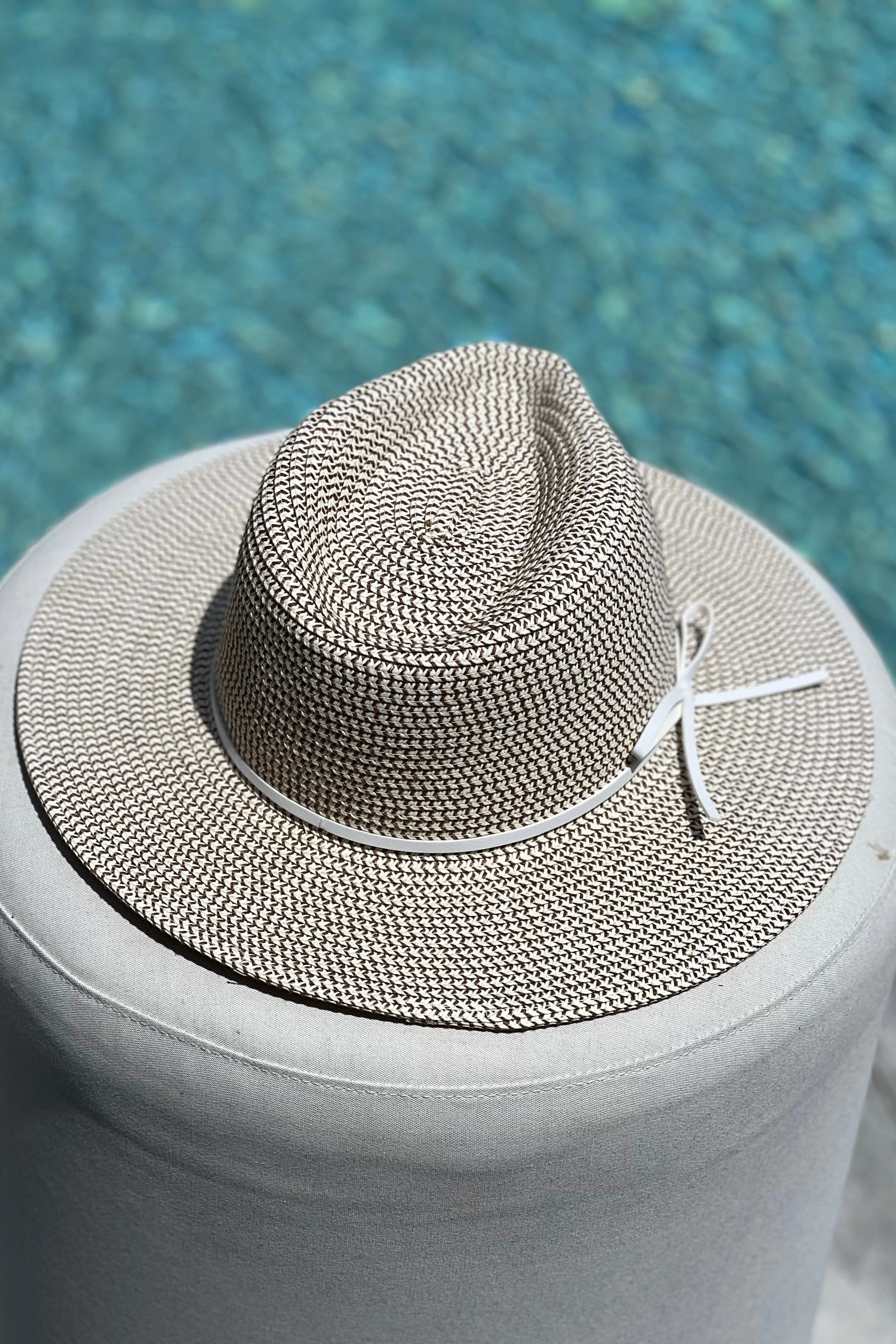 Esme White Tweed Fedora Hat