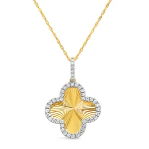 Etched Diamond Clover Pendant