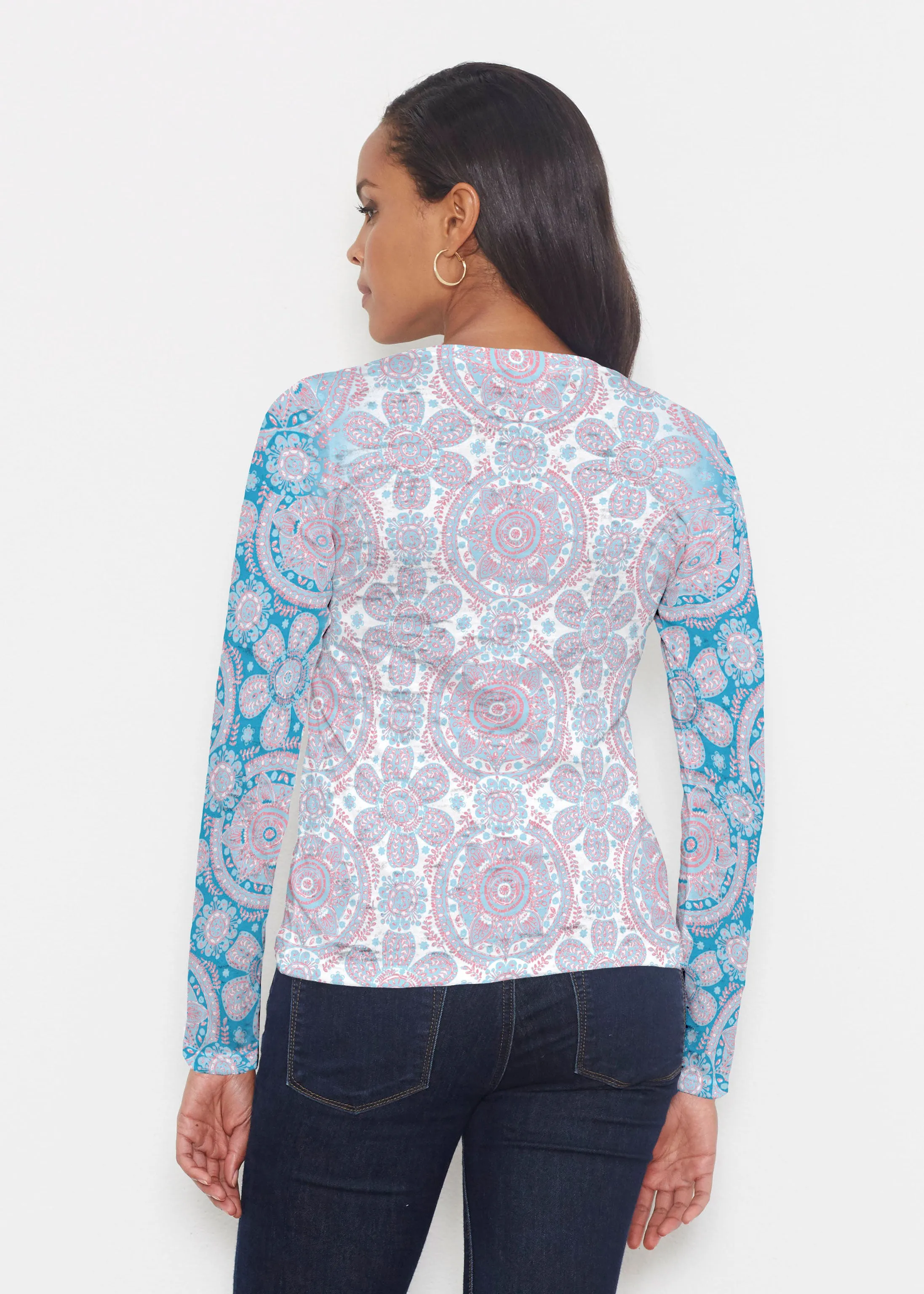 Etched Mod Blue (8033) ~ Signature Long Sleeve Crew Shirt