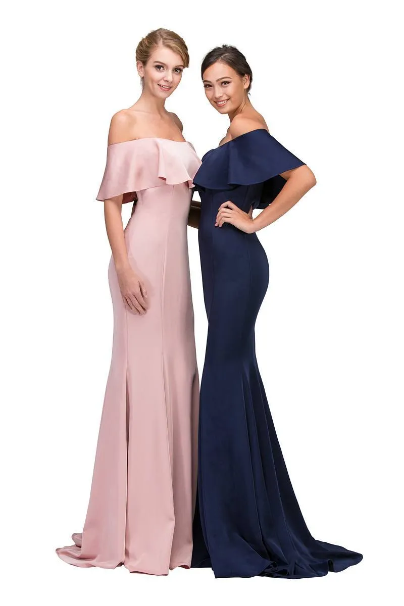 Eureka 7113 Off Shoulder Ruffled Bodice Mermaid Gown