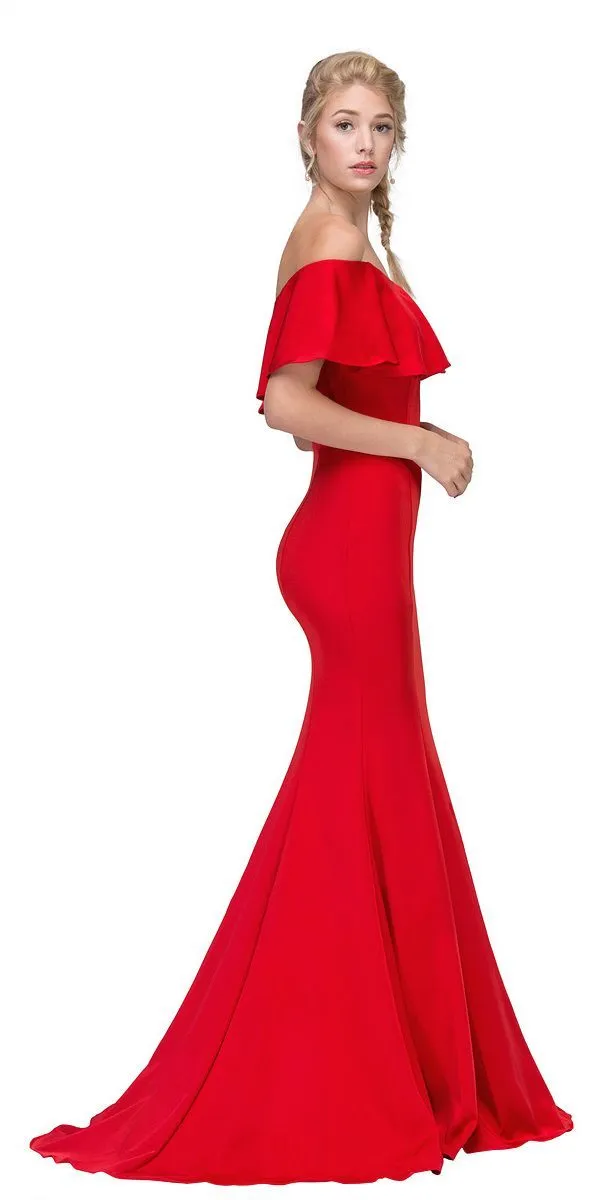 Eureka 7113 Off Shoulder Ruffled Bodice Mermaid Gown