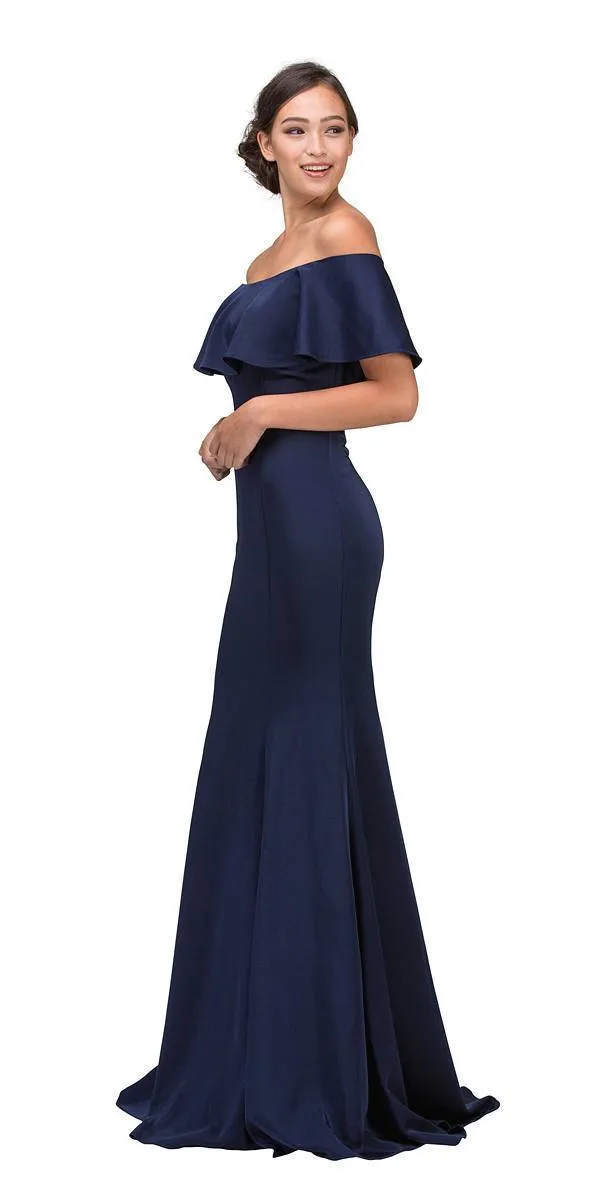 Eureka 7113 Off Shoulder Ruffled Bodice Mermaid Gown