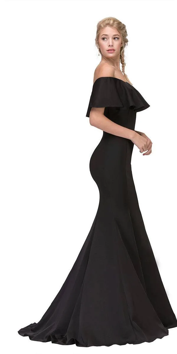 Eureka 7113 Off Shoulder Ruffled Bodice Mermaid Gown