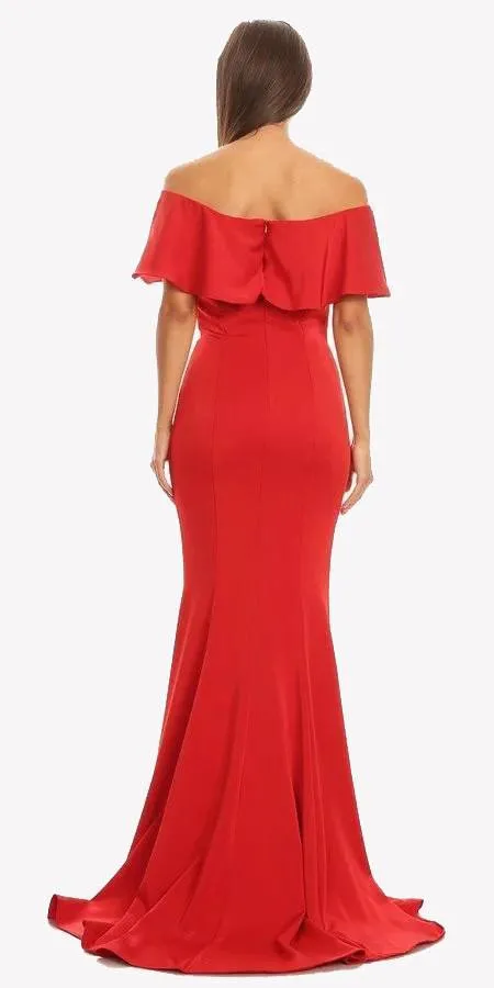 Eureka 7113 Off Shoulder Ruffled Bodice Mermaid Gown