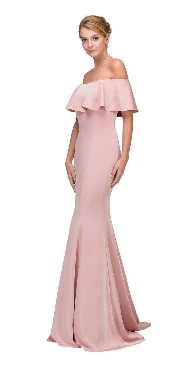 Eureka 7113 Off Shoulder Ruffled Bodice Mermaid Gown