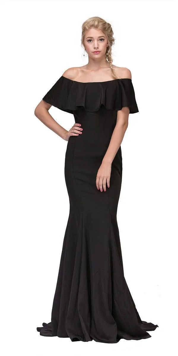 Eureka 7113 Off Shoulder Ruffled Bodice Mermaid Gown