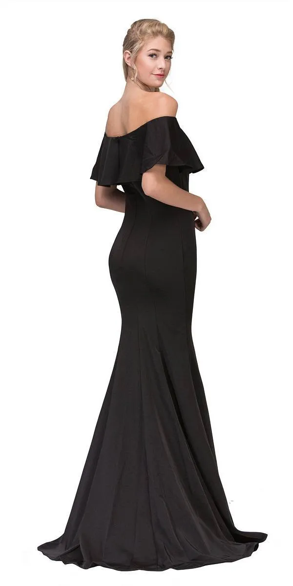Eureka 7113 Off Shoulder Ruffled Bodice Mermaid Gown