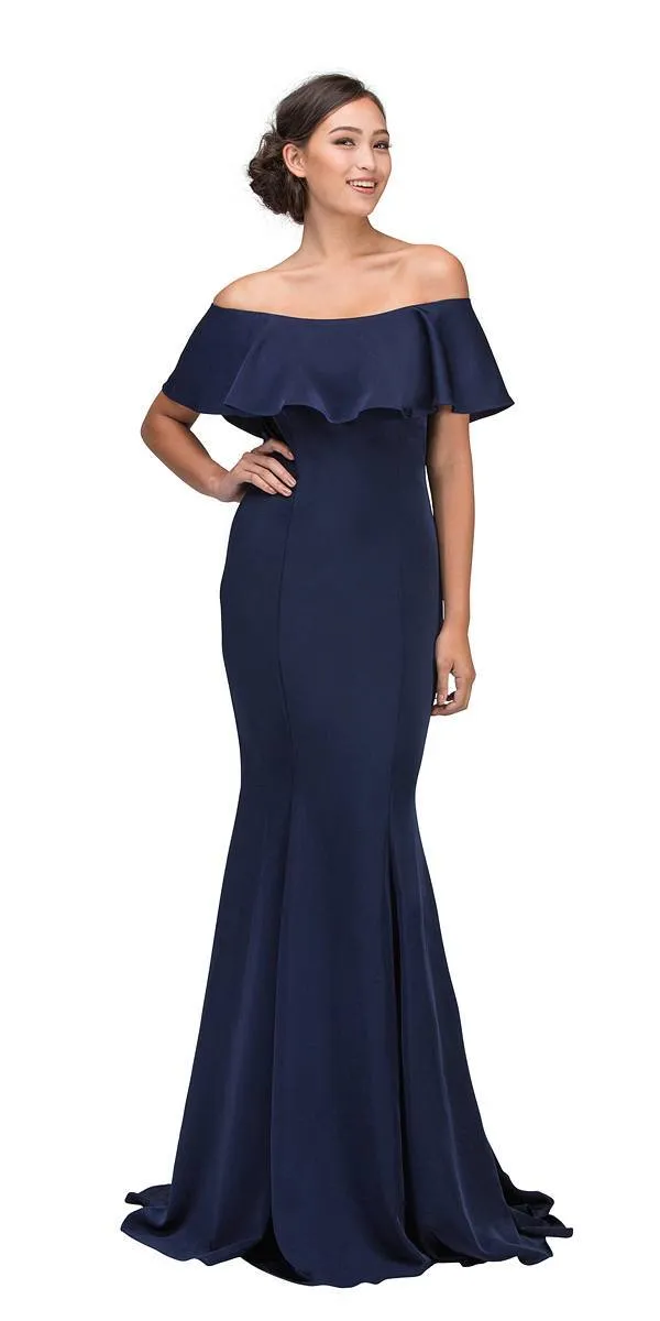 Eureka 7113 Off Shoulder Ruffled Bodice Mermaid Gown